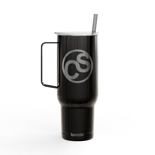 40oz Engraved Sam Schwartz Creations Insulated Tumbler with Handle & Lid — Stainless Travel Cup