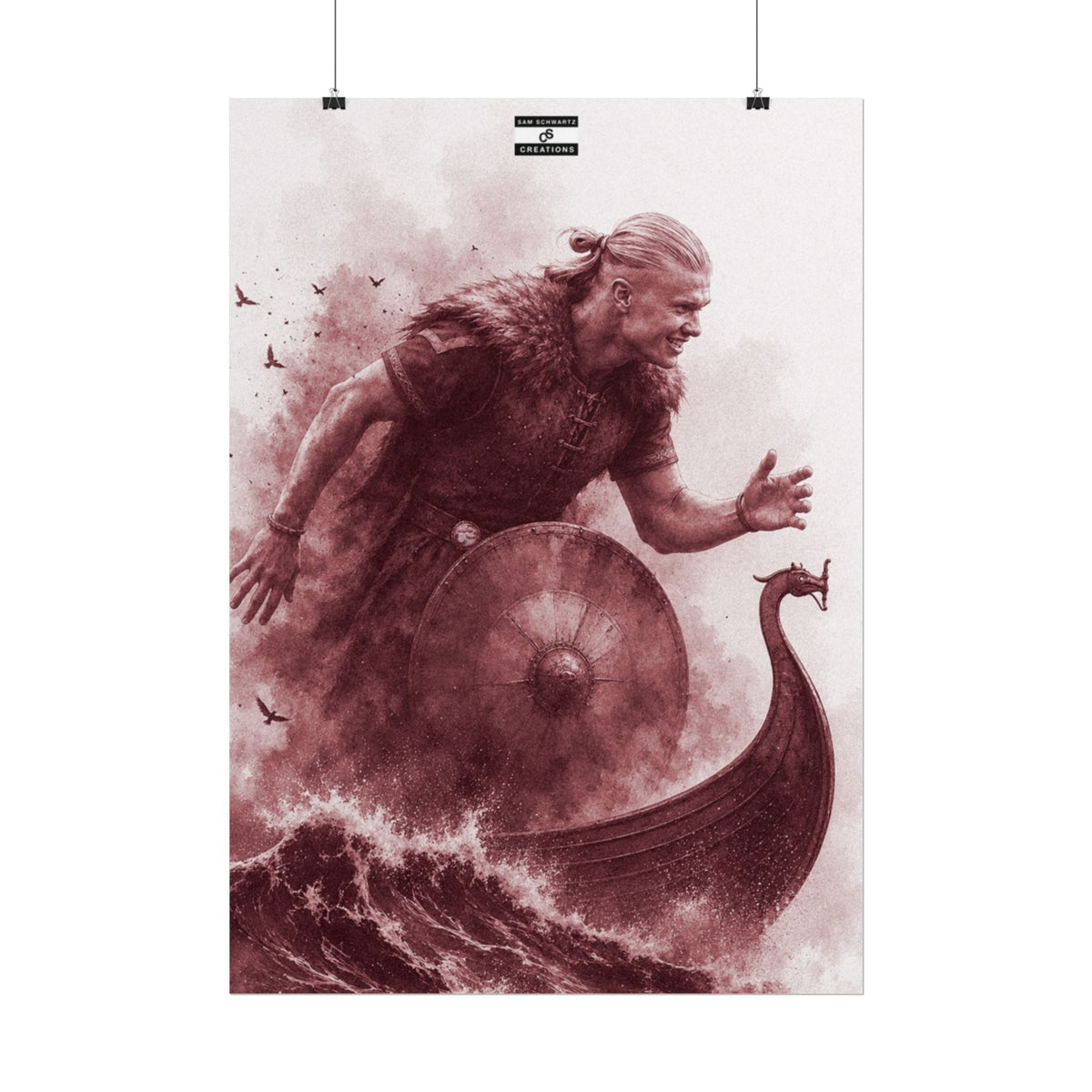 The Viking Poster | Erling Haaland Football Wall Art