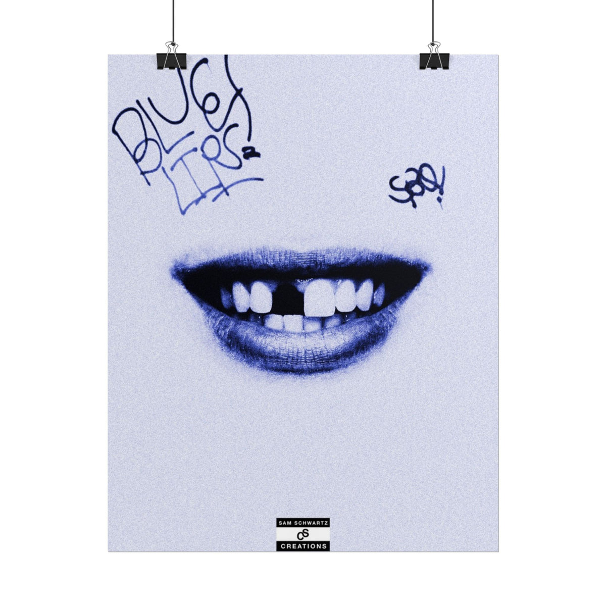 Blue Lips Poster | Experimental Hip-Hop Wall Art