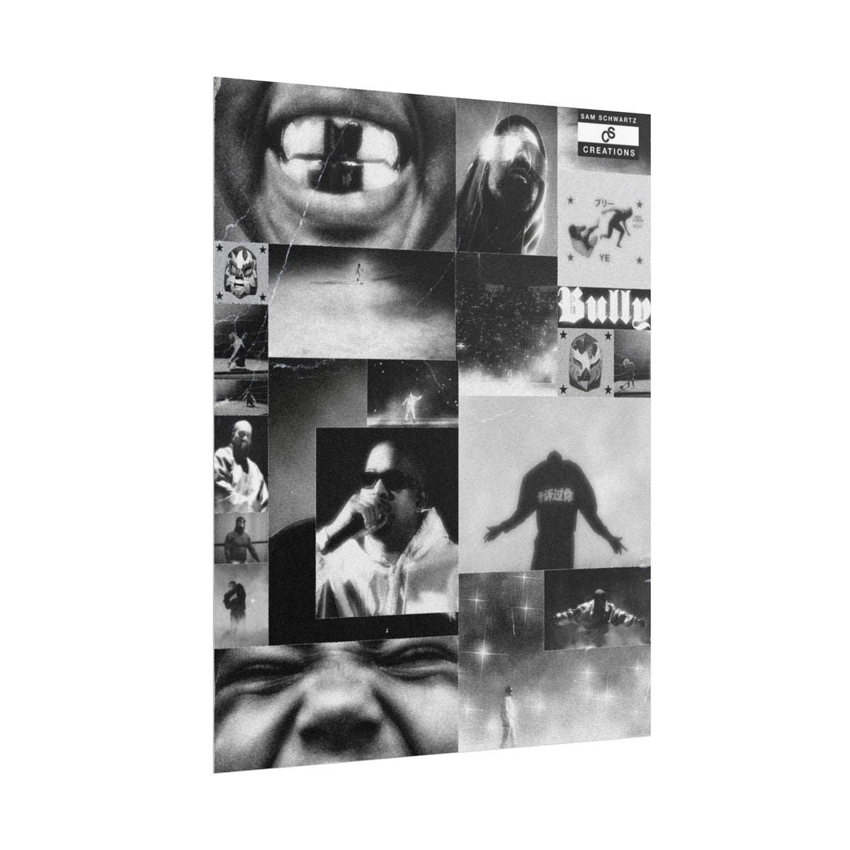 Bully Archive Poster | Experimental Kanye West Music Collage Wall Art