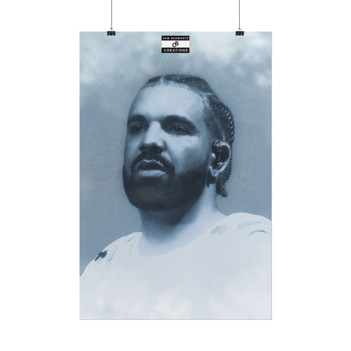 Blue Haze Poster | Drake Music Portrait Wall Art
