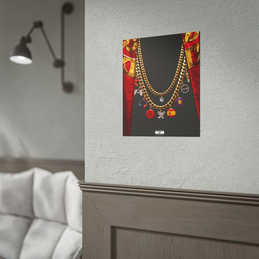 Culture in Gold Poster | Football, Music and Morocco-Spain Wall Art