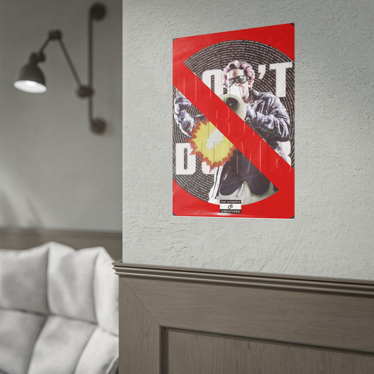 Don't Be Dumb Poster | Megaphone Music Collage Wall Art