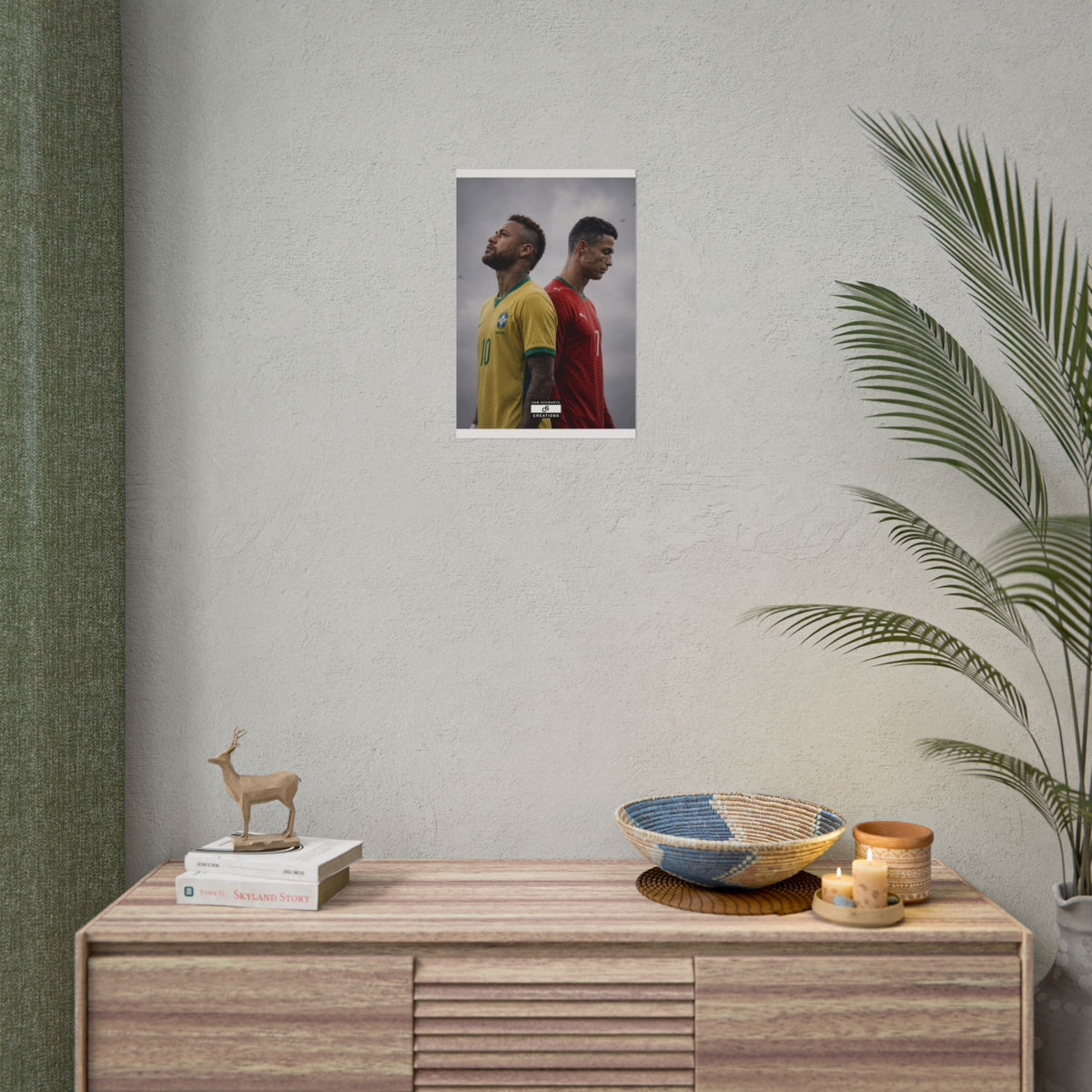 Two Nations Poster | Neymar and Cristiano Ronaldo Football Wall Art