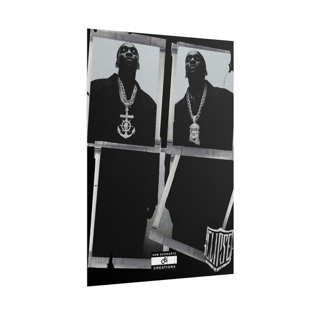 Clipse Chains Poster | Hip-Hop Portrait Wall Art