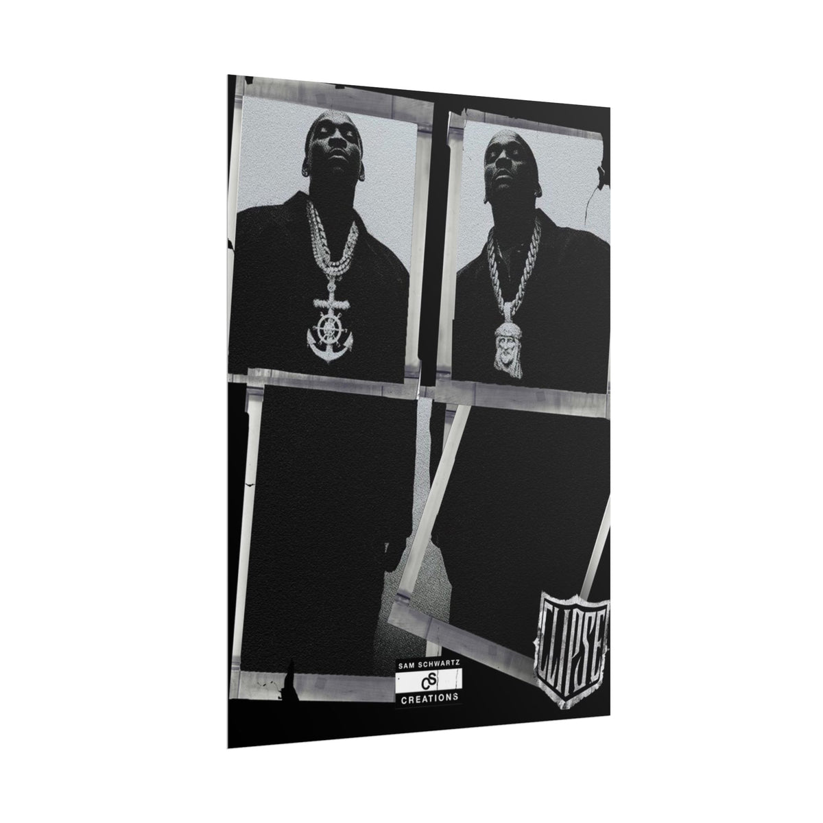 Clipse Chains Poster | Hip-Hop Portrait Wall Art