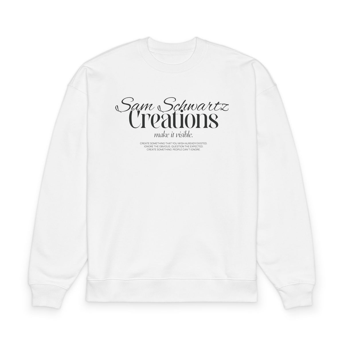 "Sam Schwartz Creations" Minimal Logo Organic Crewneck