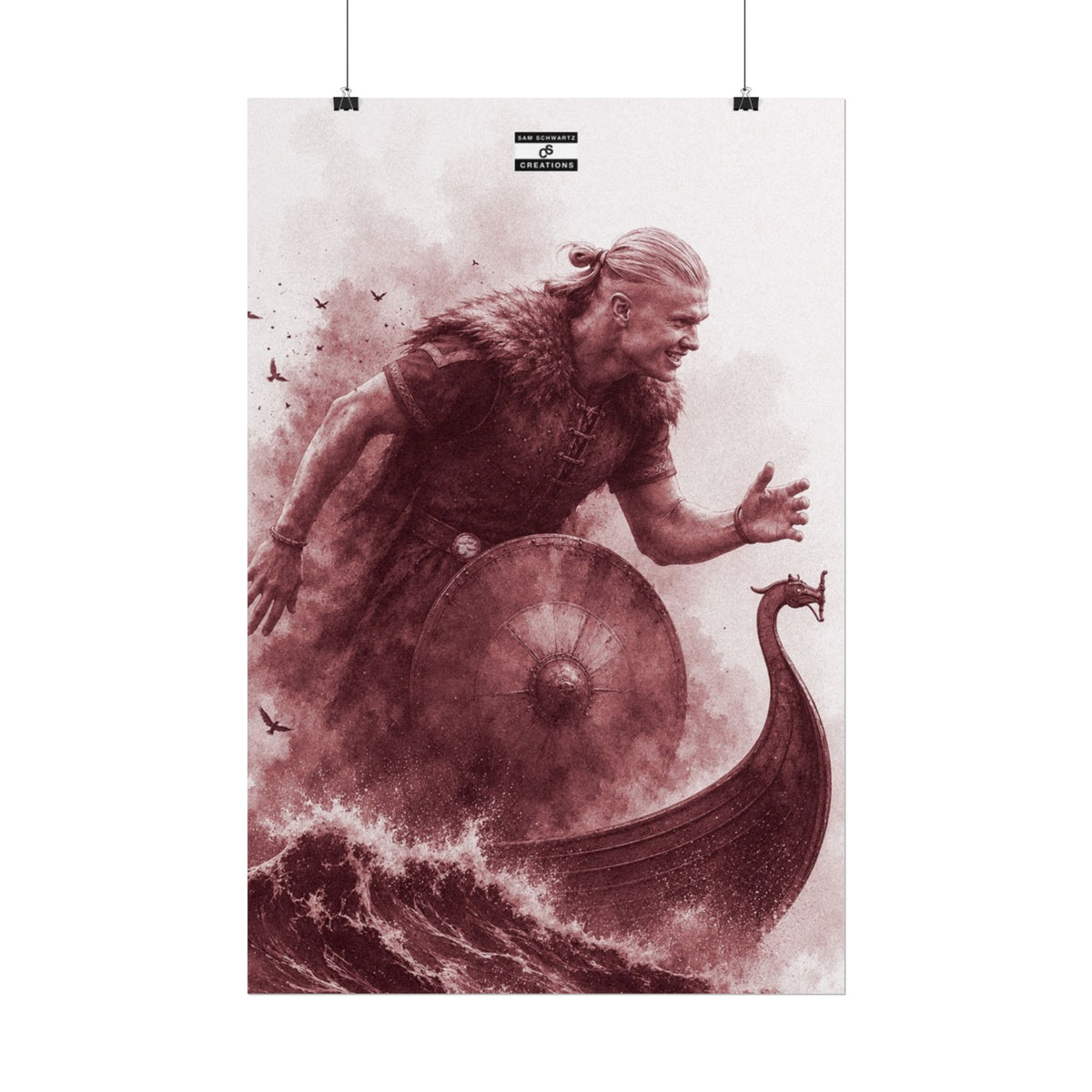 The Viking Poster | Erling Haaland Football Wall Art