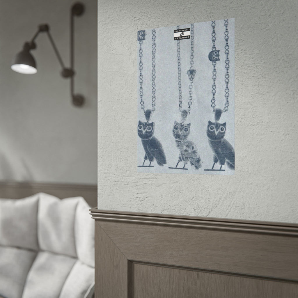 OVO Iced Out Chain Poster | Owl Pendant Hip-Hop Wall Art