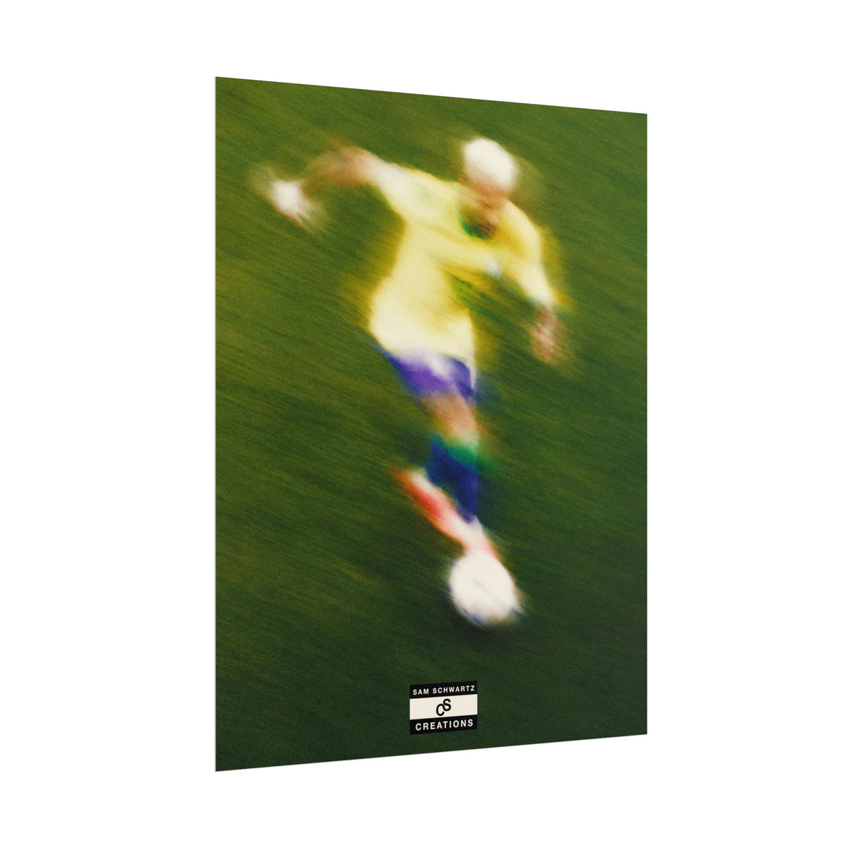 3/3 The Brazilian Prince Soccer Action Rolled Poster — Vintage Neymar Football Player Wall Art