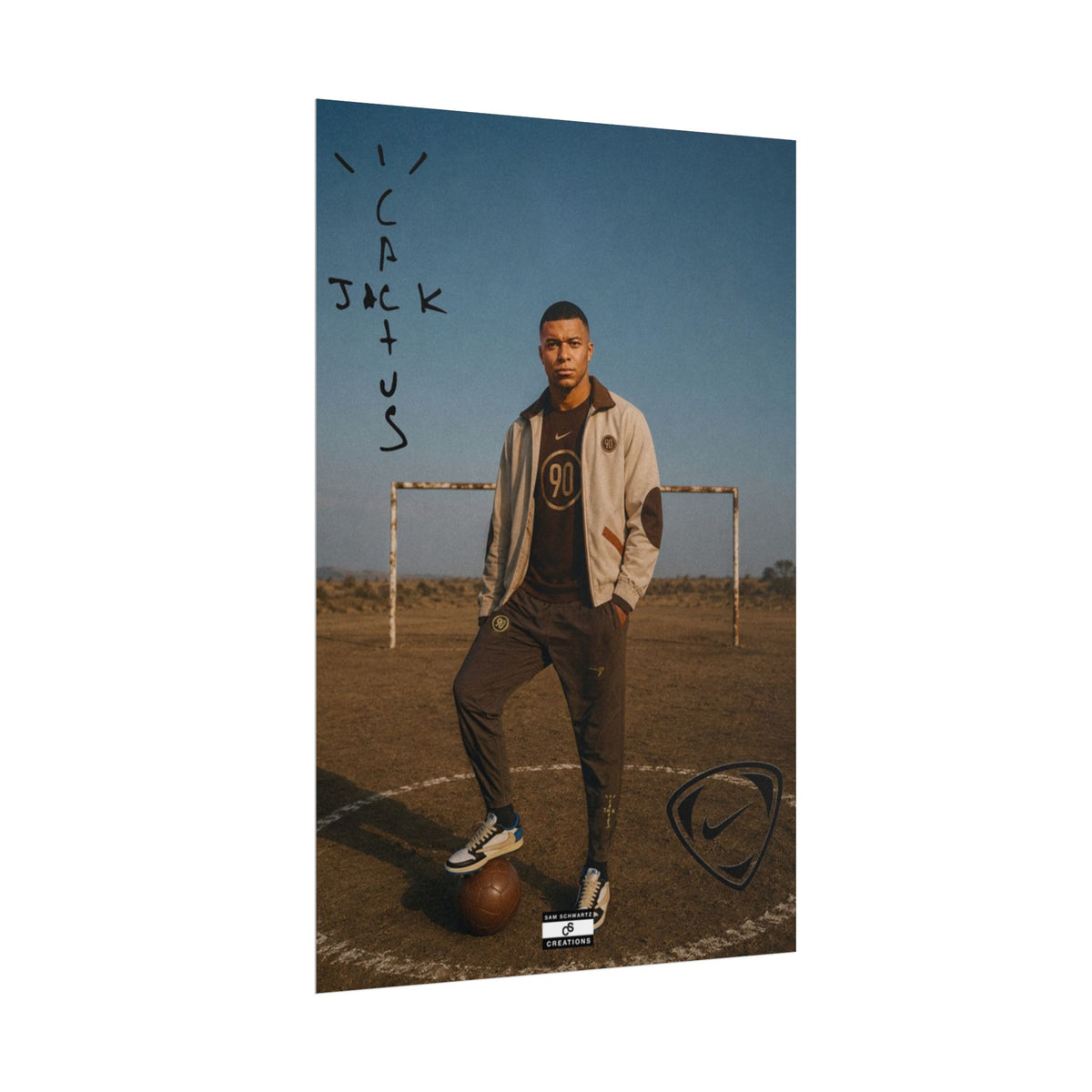 Cactus Jack 90 Poster | Kylian Mbappé Football Wall Art