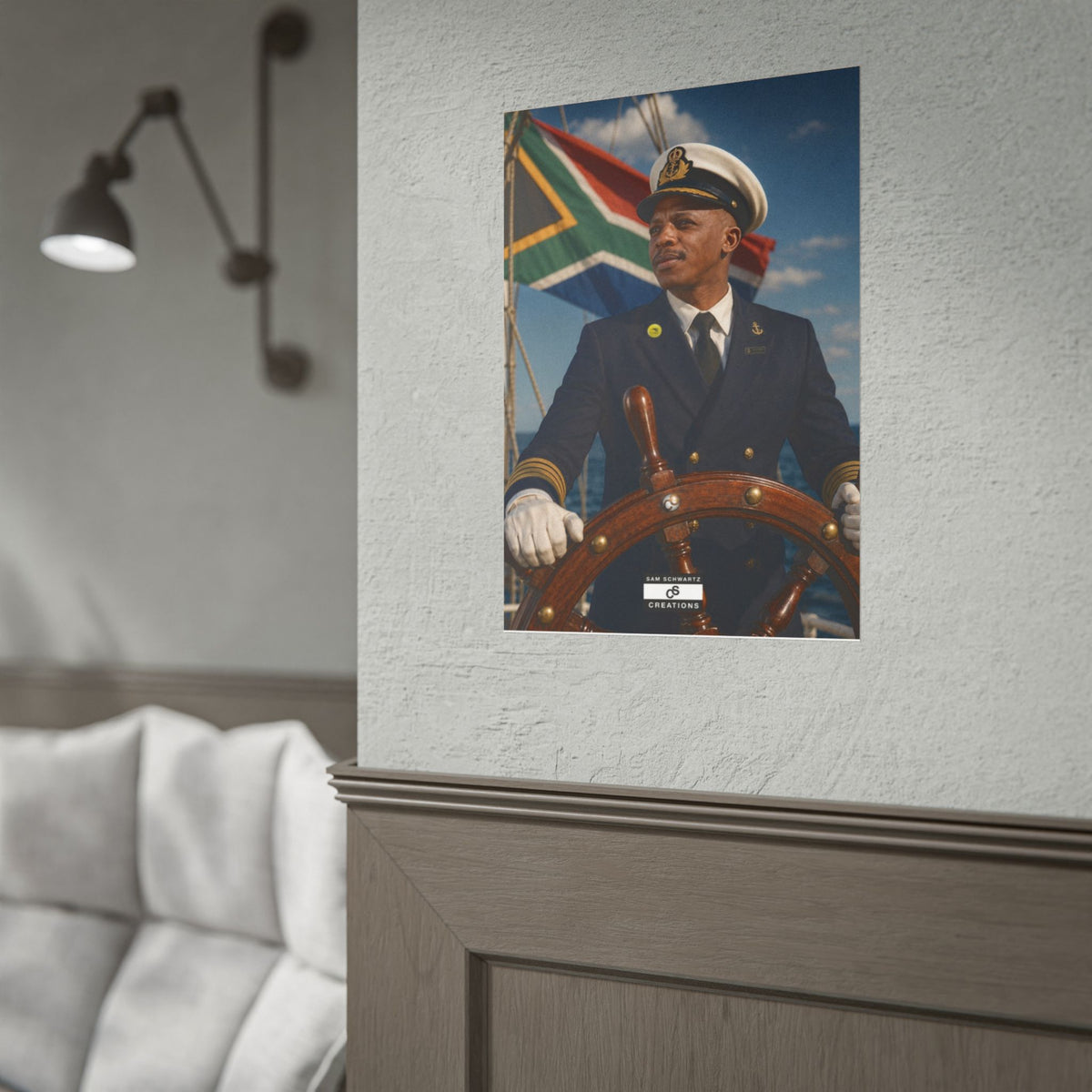 Steering the Nation Poster | South African Football Captain Wall Art
