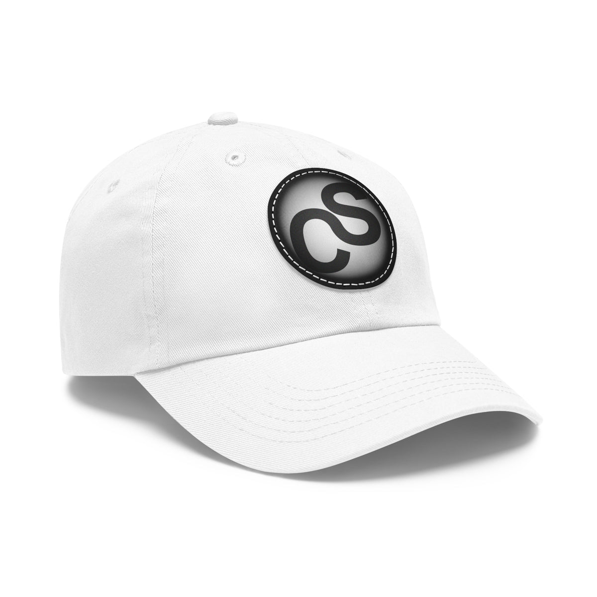 Round Leather Sam Schwartz Creations Patch Hat — Monogram Sam Schwartz Creations Casual Baseball Cap