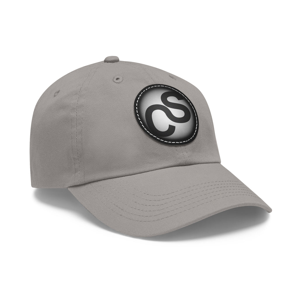 Round Leather Sam Schwartz Creations Patch Hat — Monogram Sam Schwartz Creations Casual Baseball Cap