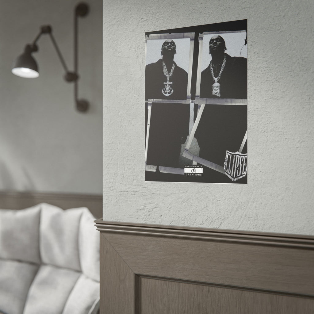 Clipse Chains Poster | Hip-Hop Portrait Wall Art