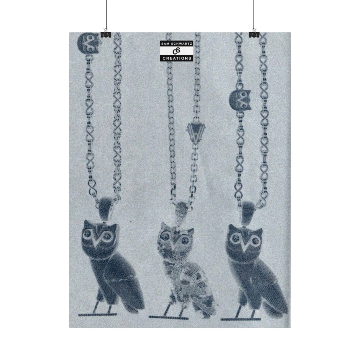 OVO Iced Out Chain Poster | Owl Pendant Hip-Hop Wall Art