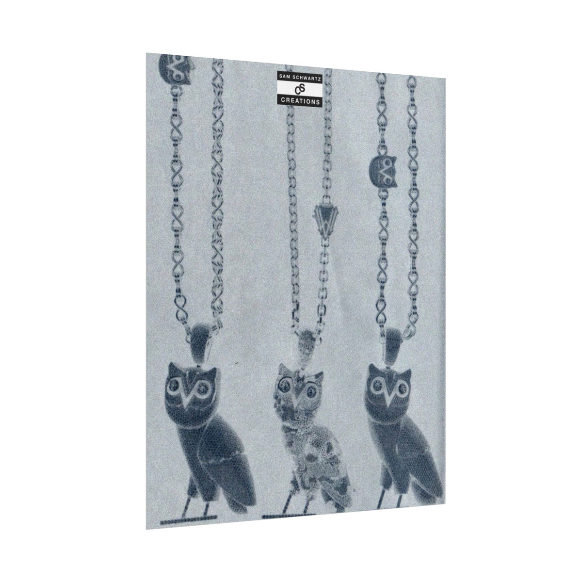 OVO Iced Out Chain Poster | Owl Pendant Hip-Hop Wall Art