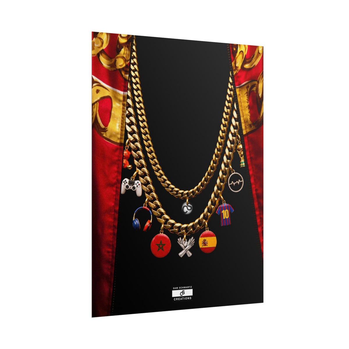 Culture in Gold Poster | Football, Music and Morocco-Spain Wall Art