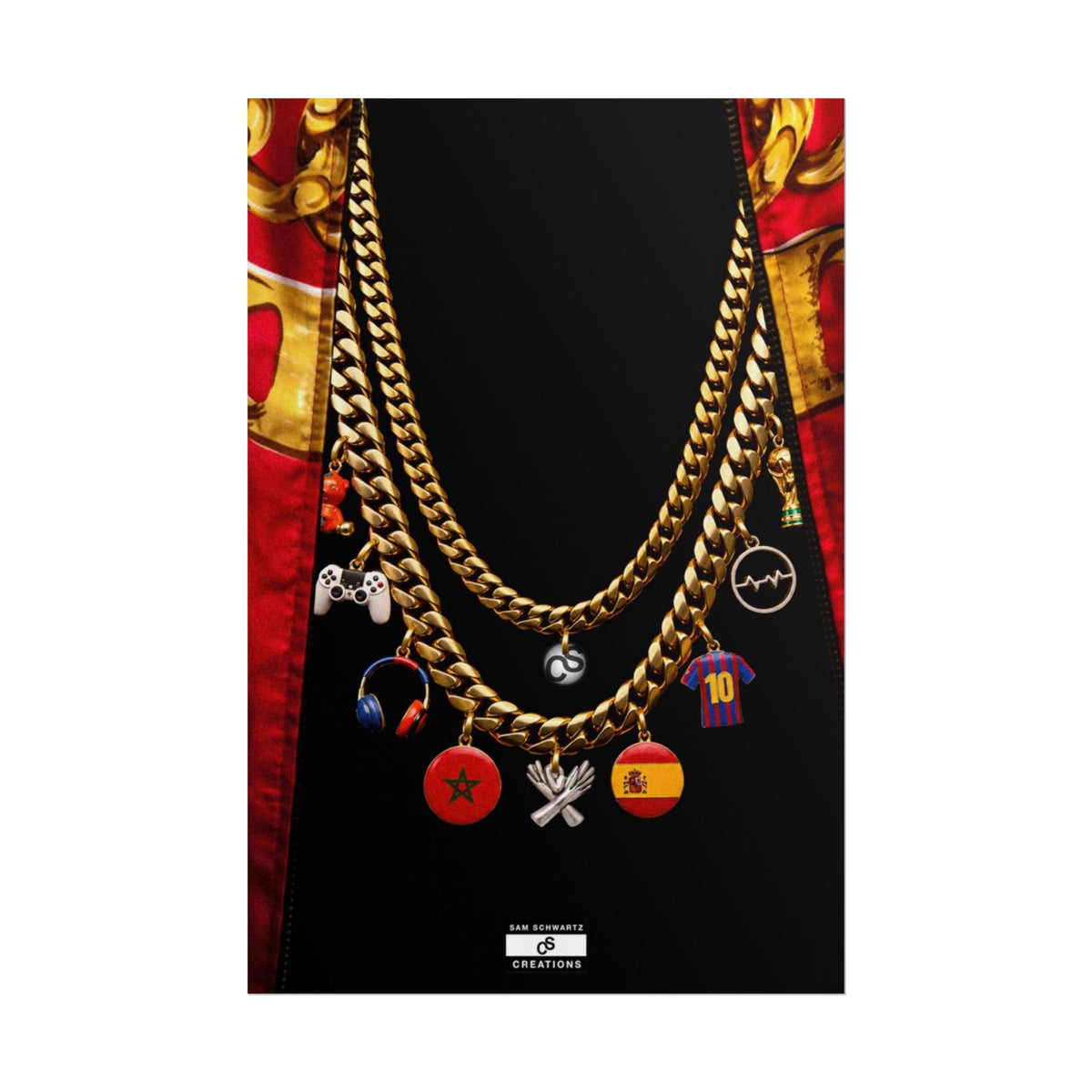 Culture in Gold Poster | Football, Music and Morocco-Spain Wall Art