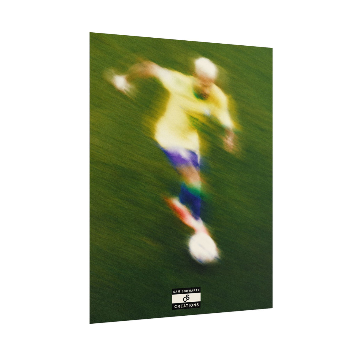 3/3 The Brazilian Prince Soccer Action Rolled Poster — Vintage Neymar Football Player Wall Art