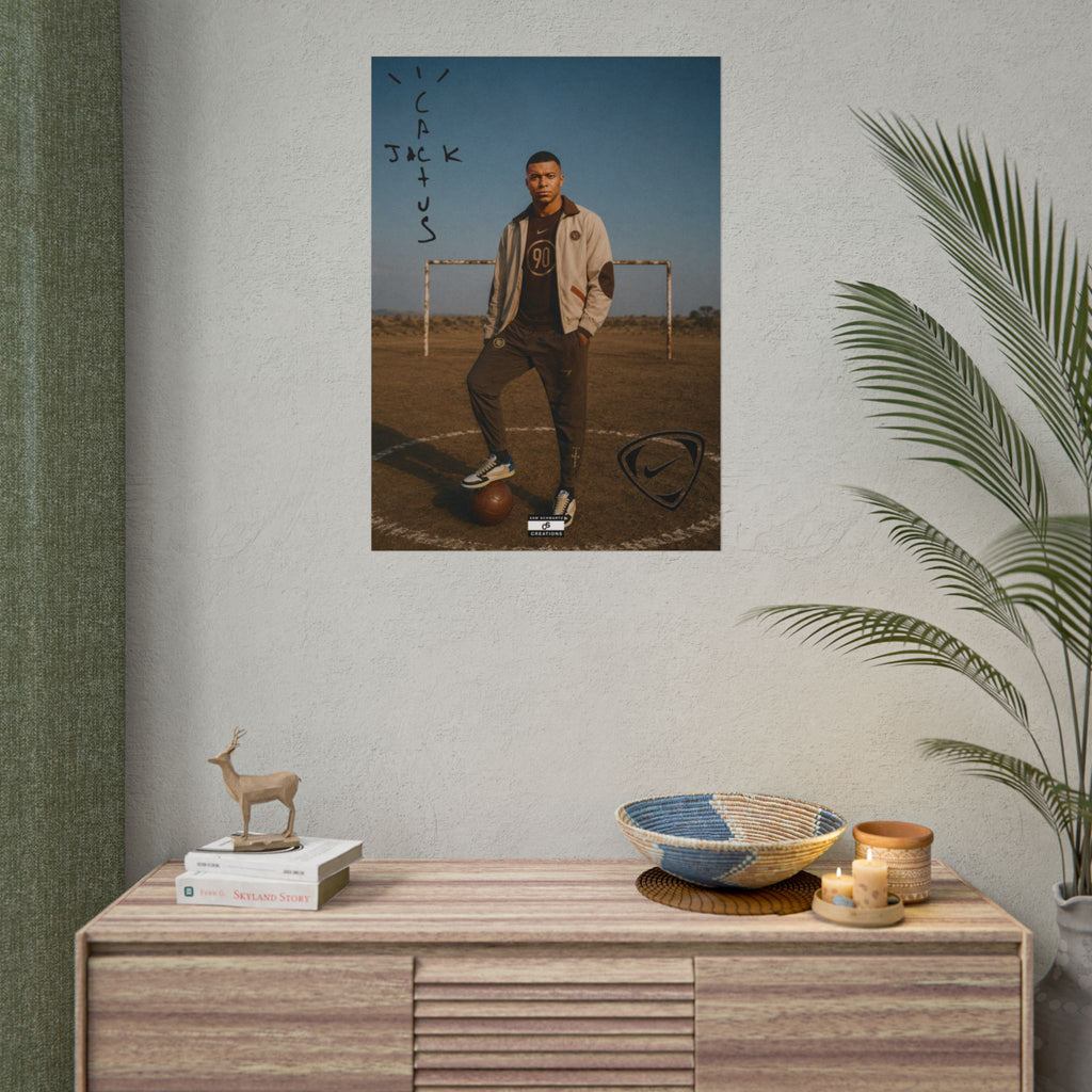 Cactus Jack 90 Poster | Kylian Mbappé Football Wall Art