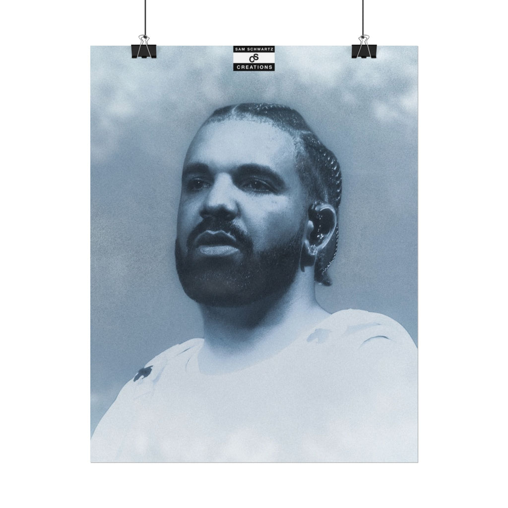Blue Haze Poster | Drake Music Portrait Wall Art