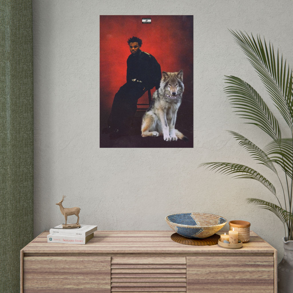Casino Wolf Poster | Music Baby Keem and Wolf Wall Art