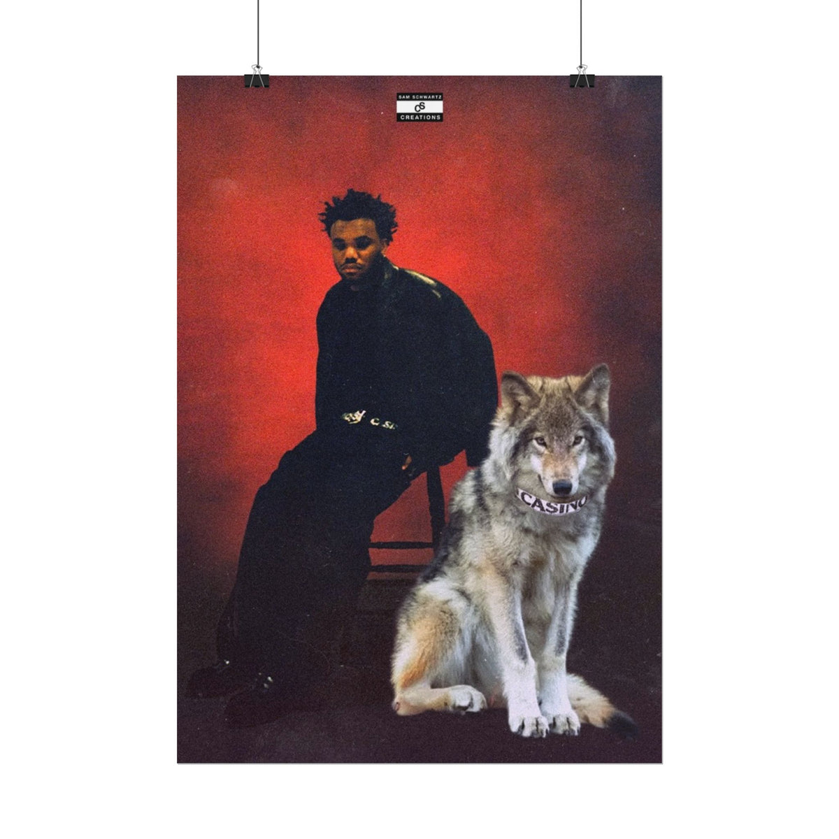 Casino Wolf Poster | Music Baby Keem and Wolf Wall Art