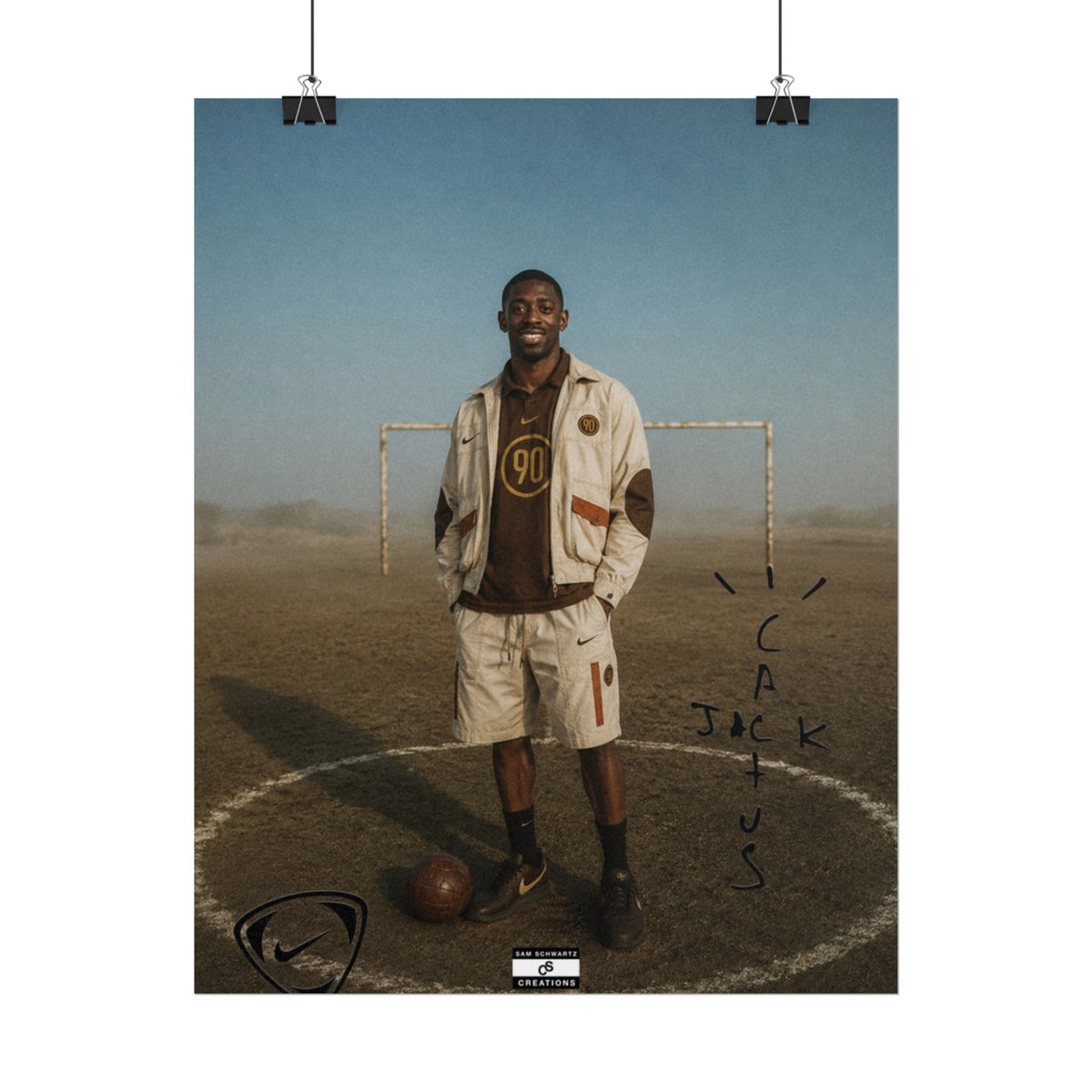 Cactus Jack 90 Poster | Ousmane Dembélé Football Wall Art