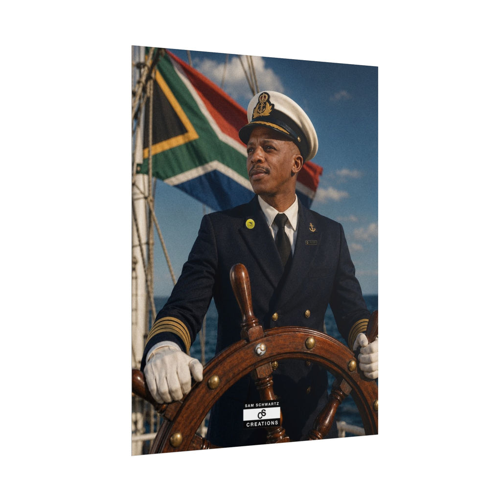 Steering the Nation Poster | South African Football Captain Wall Art