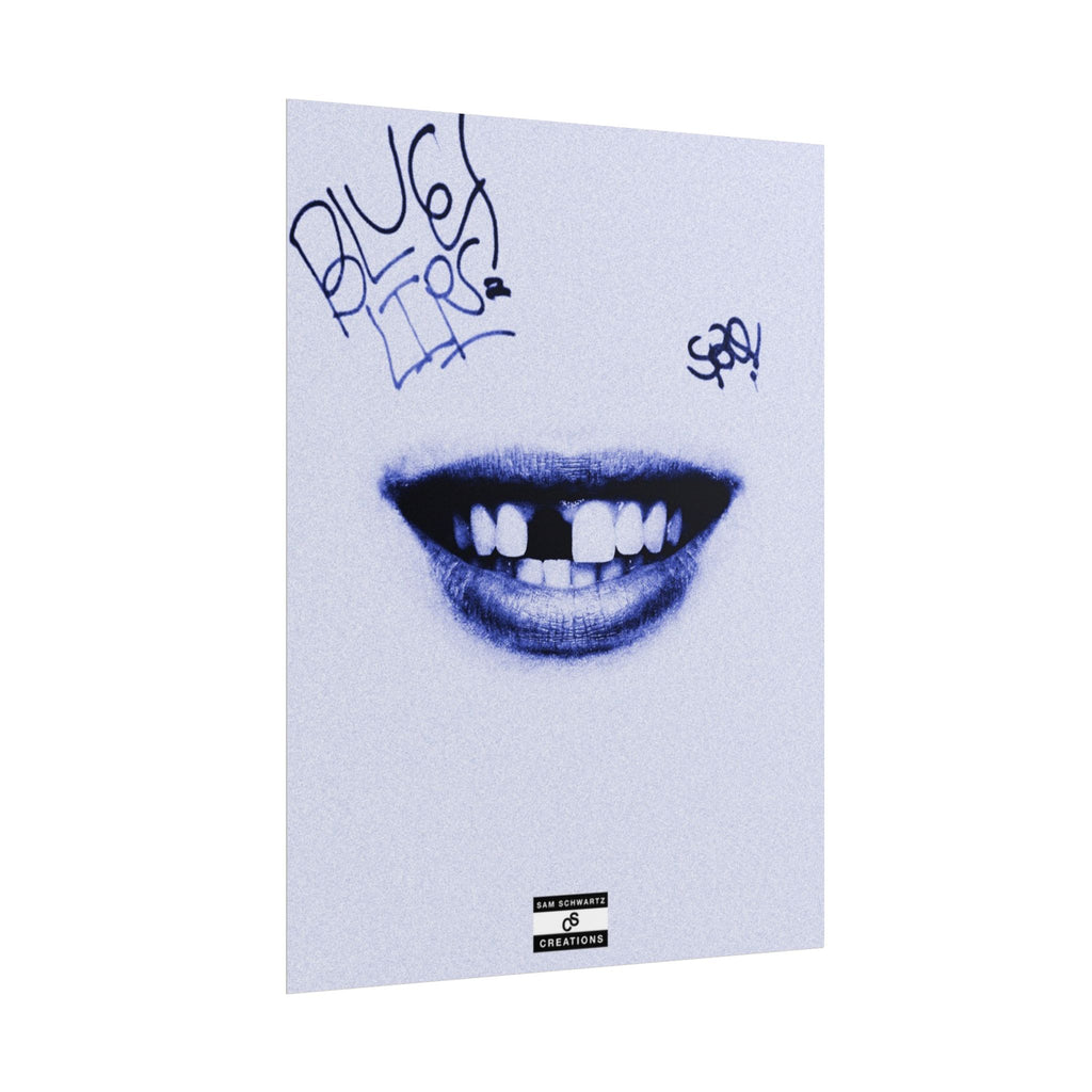 Blue Lips Poster | Experimental Hip-Hop Wall Art