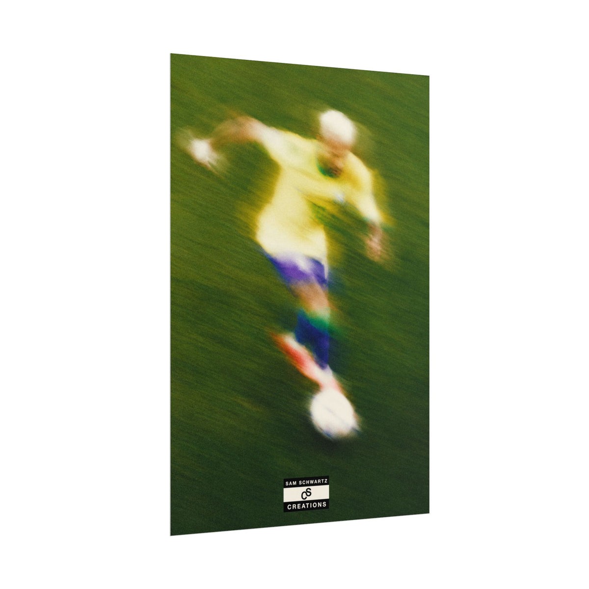 3/3 The Brazilian Prince Soccer Action Rolled Poster — Vintage Neymar Football Player Wall Art