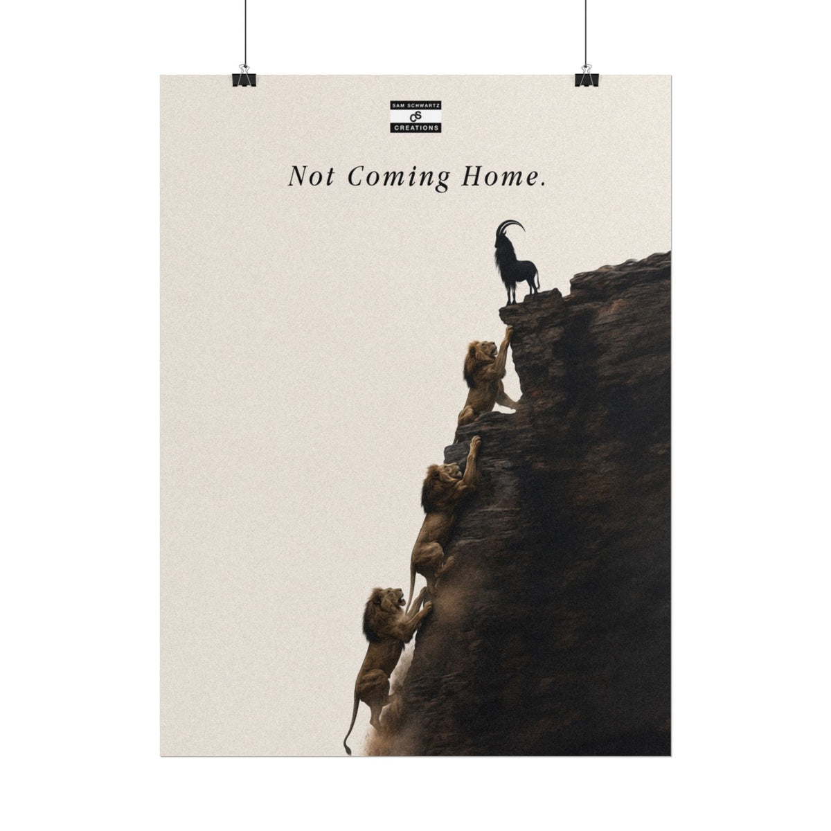Not Coming Home Poster | England Football Lion and GOAT Wall Art