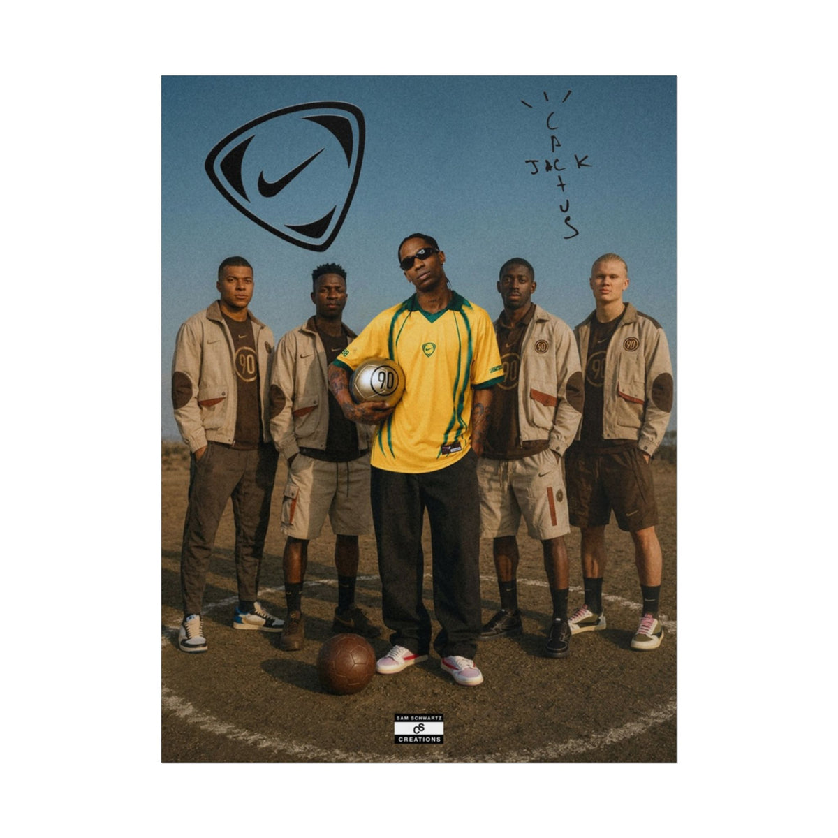 Cactus 90 Poster | Travis Scott and Football Icons Wall Art