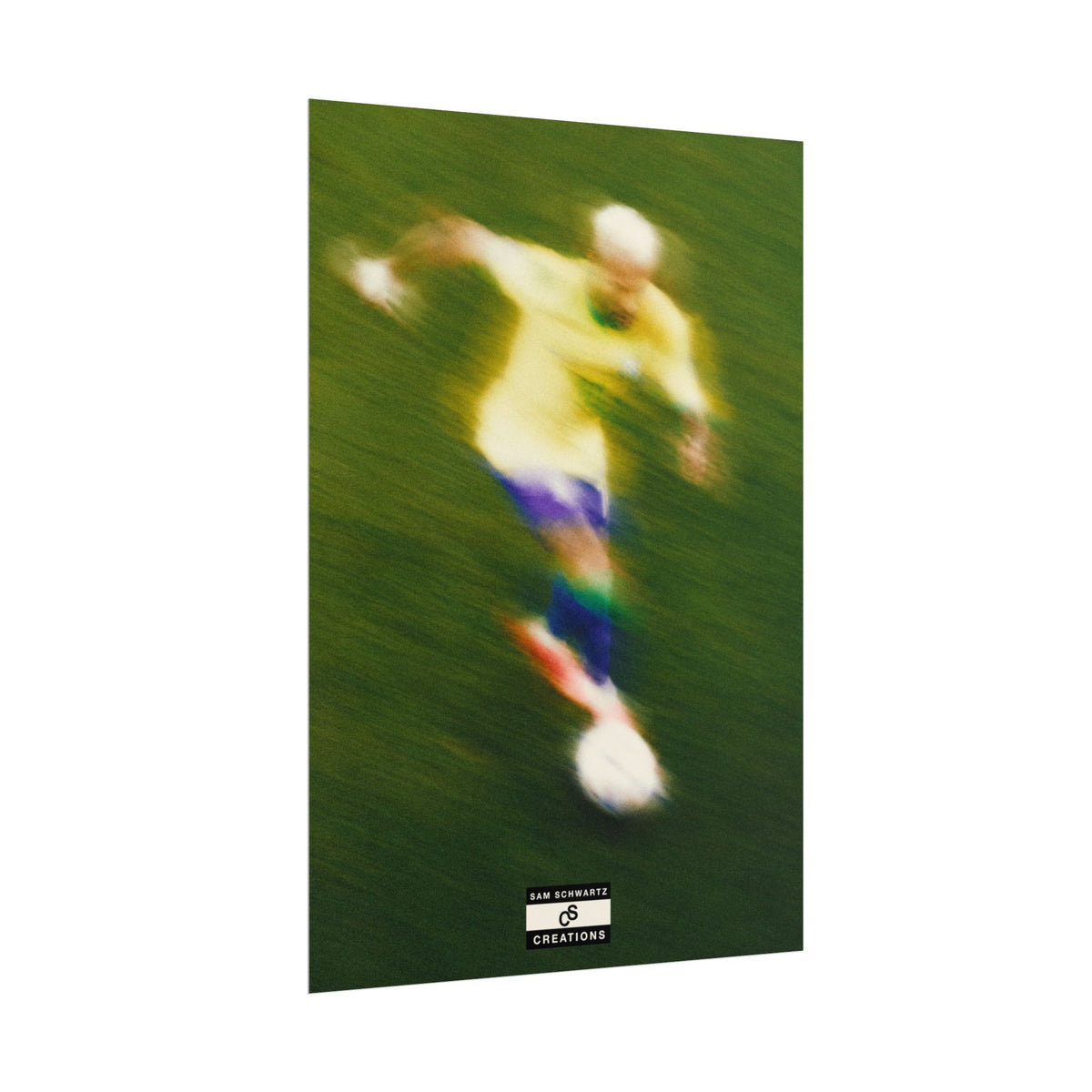 3/3 The Brazilian Prince Soccer Action Rolled Poster — Vintage Neymar Football Player Wall Art
