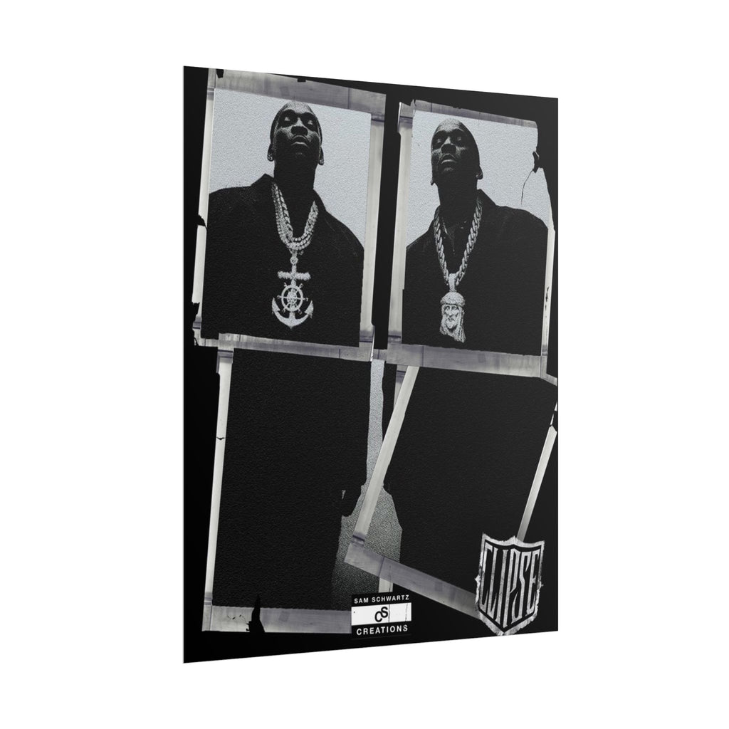 Clipse Chains Poster | Hip-Hop Portrait Wall Art