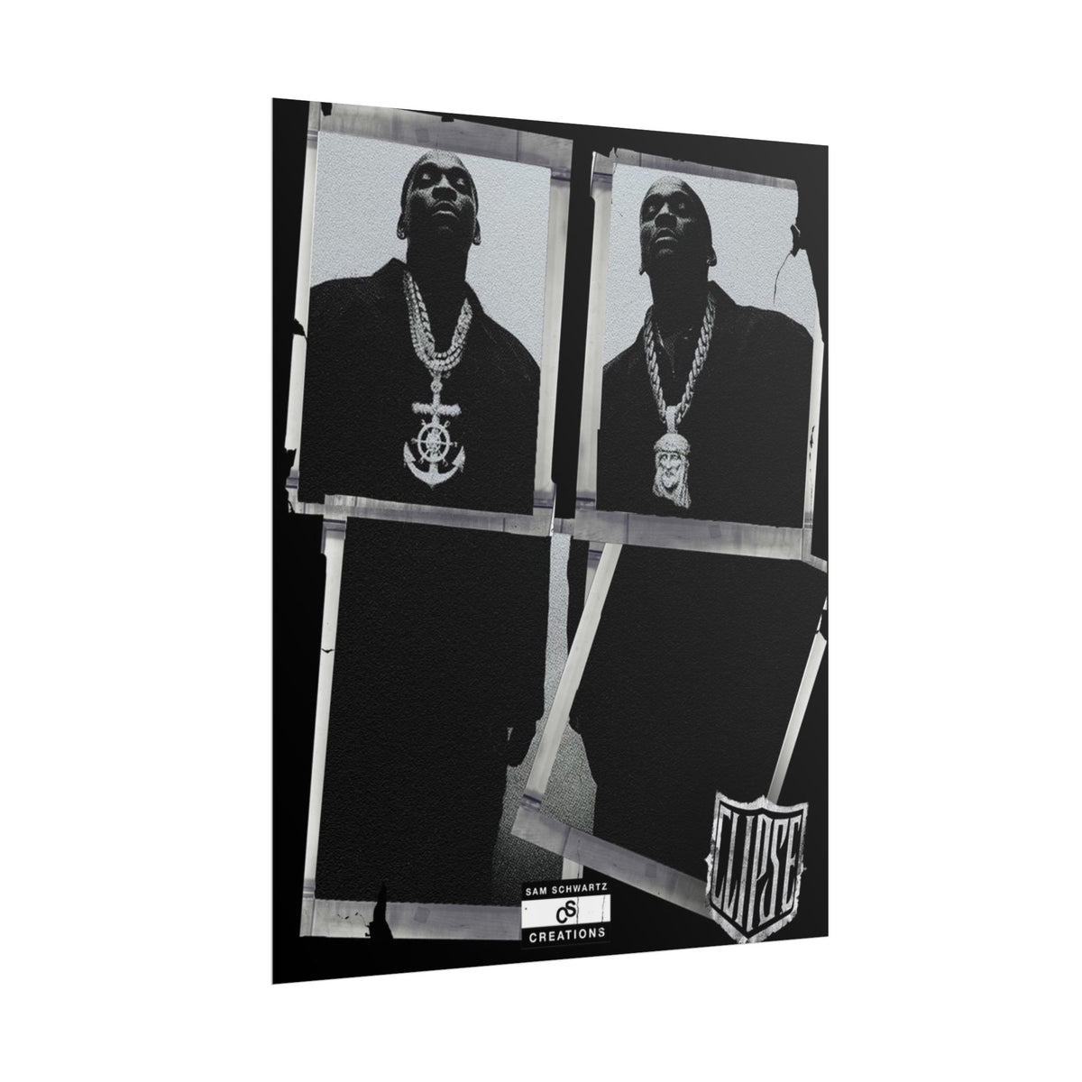 Clipse Chains Poster | Hip-Hop Portrait Wall Art