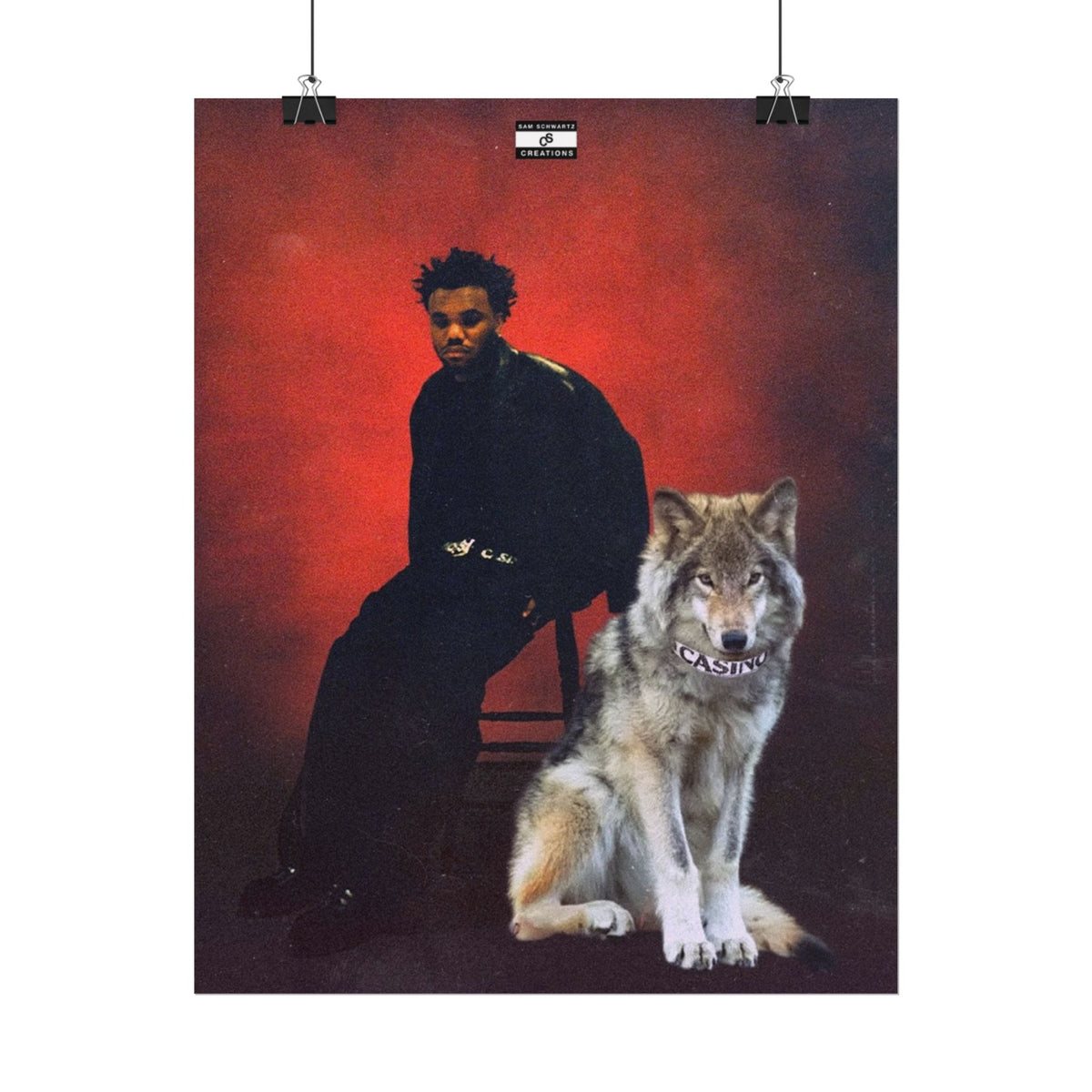 Casino Wolf Poster | Music Baby Keem and Wolf Wall Art