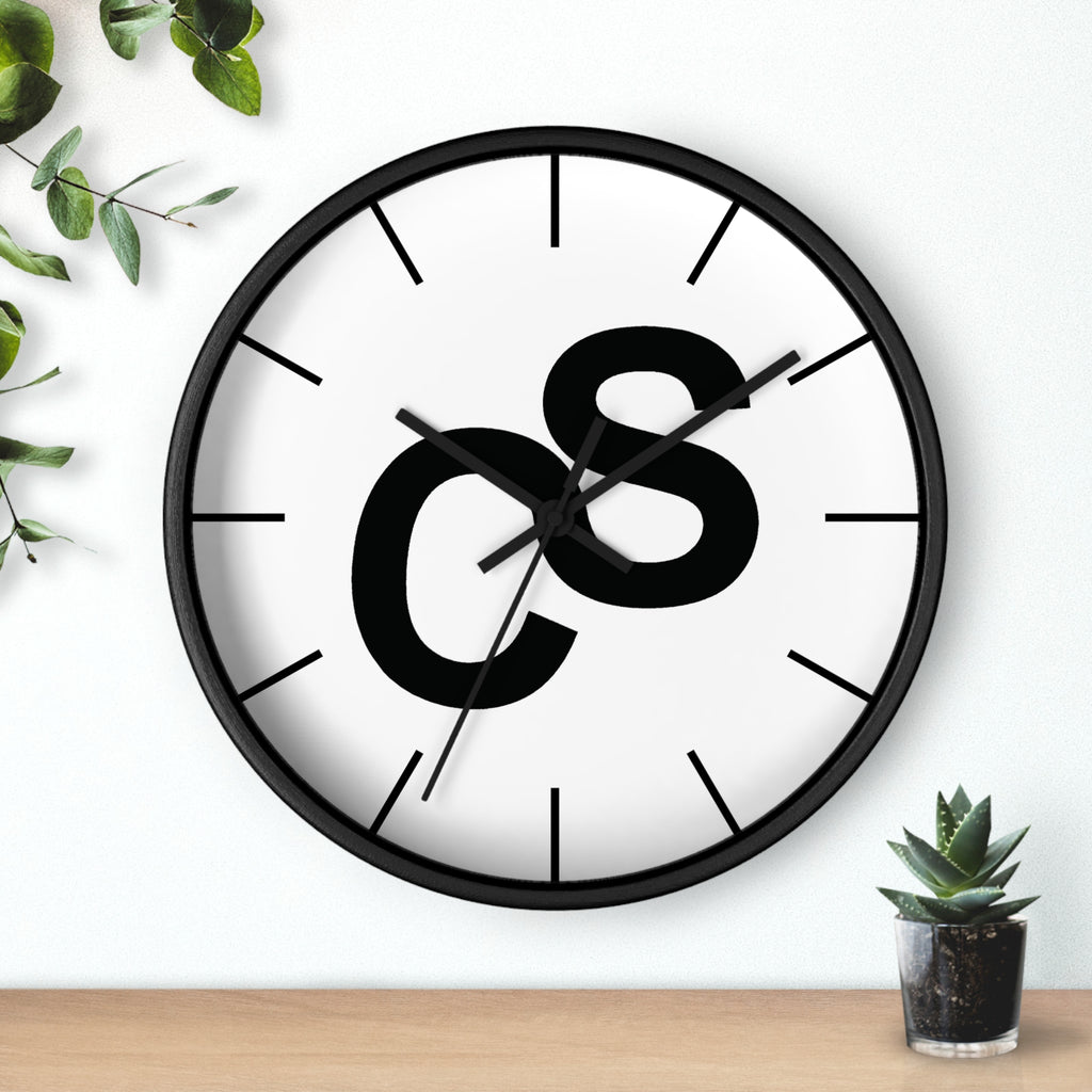 Sam Schwartz Creations Wall Clock — Bold SSC Initials Modern Clock