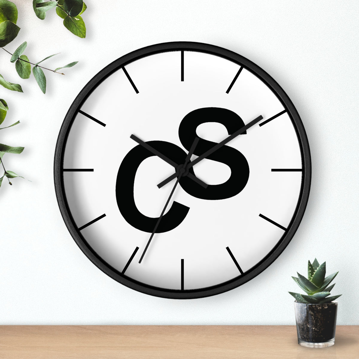 Sam Schwartz Creations Wall Clock — Bold SSC Initials Modern Clock