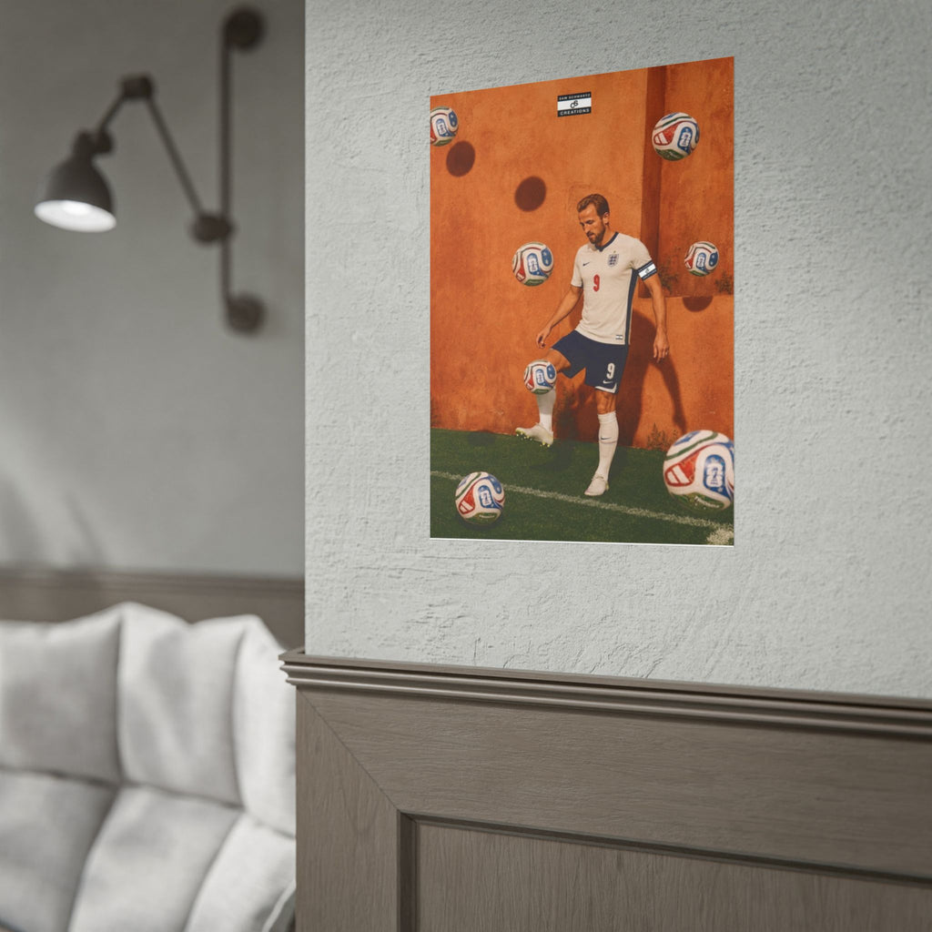 Captain’s Touch Poster | Harry Kane England Football Wall Art