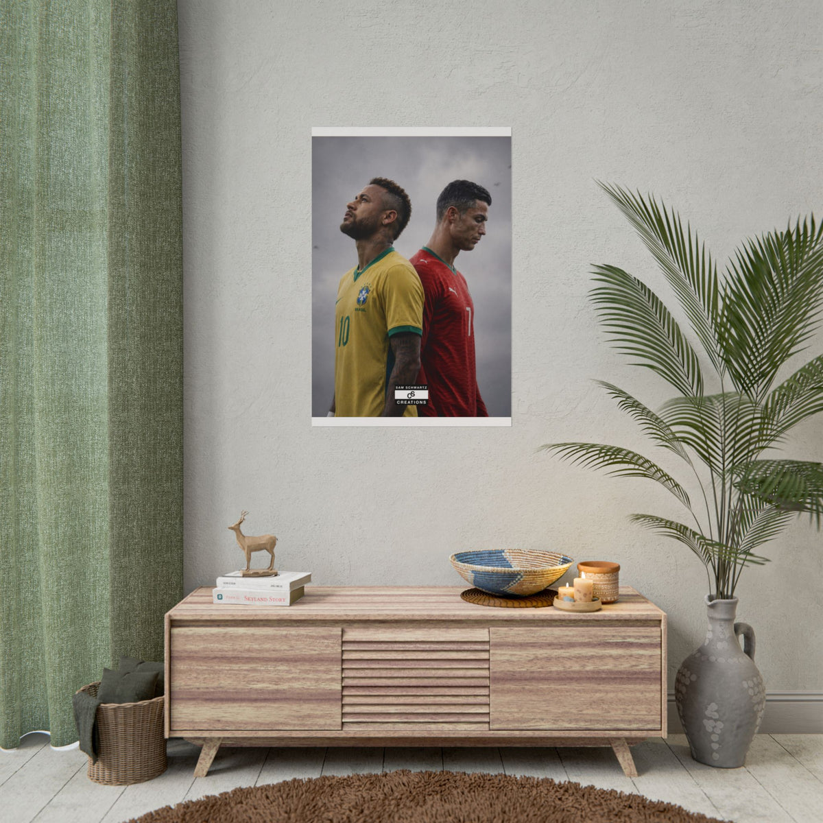 Two Nations Poster | Neymar and Cristiano Ronaldo Football Wall Art