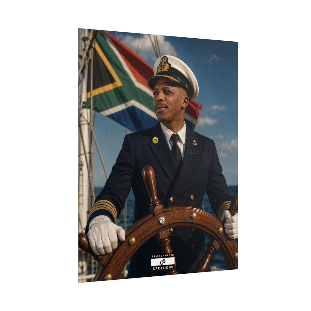Steering the Nation Poster | South African Football Captain Wall Art