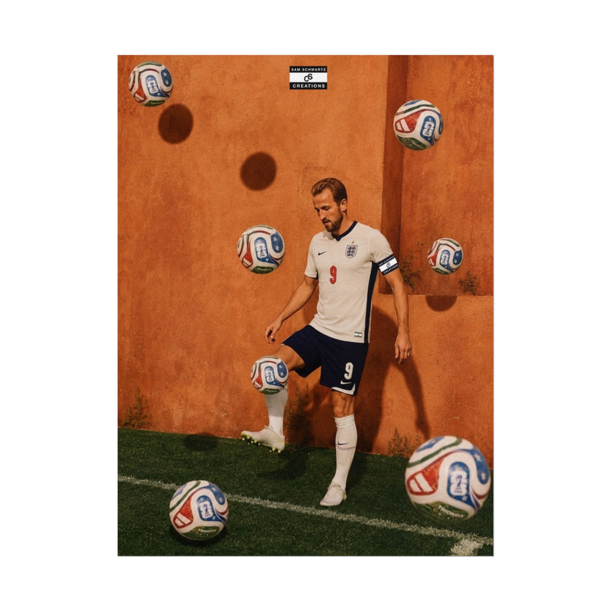 Captain’s Touch Poster | Harry Kane England Football Wall Art