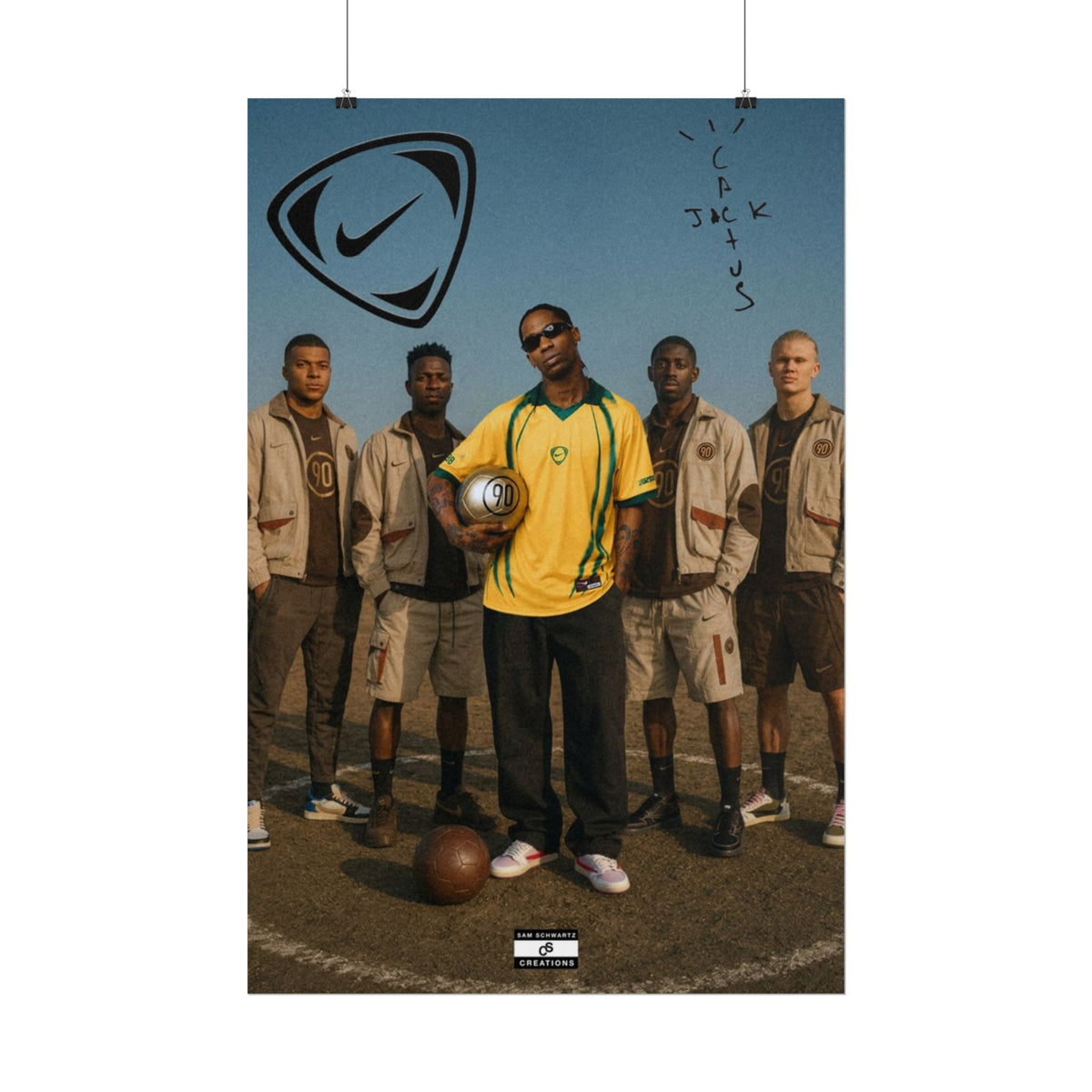 Cactus 90 Poster | Travis Scott and Football Icons Wall Art