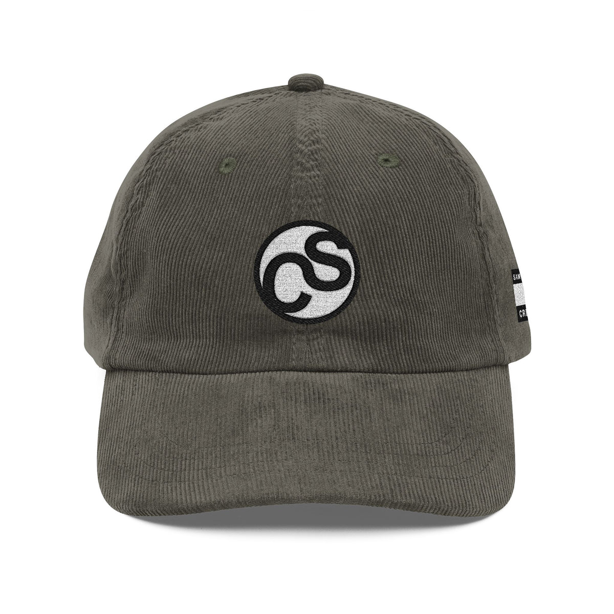Vintage Sam Schwartz Creations Corduroy Cap — Embroidered Retro Symbol Dad Hat