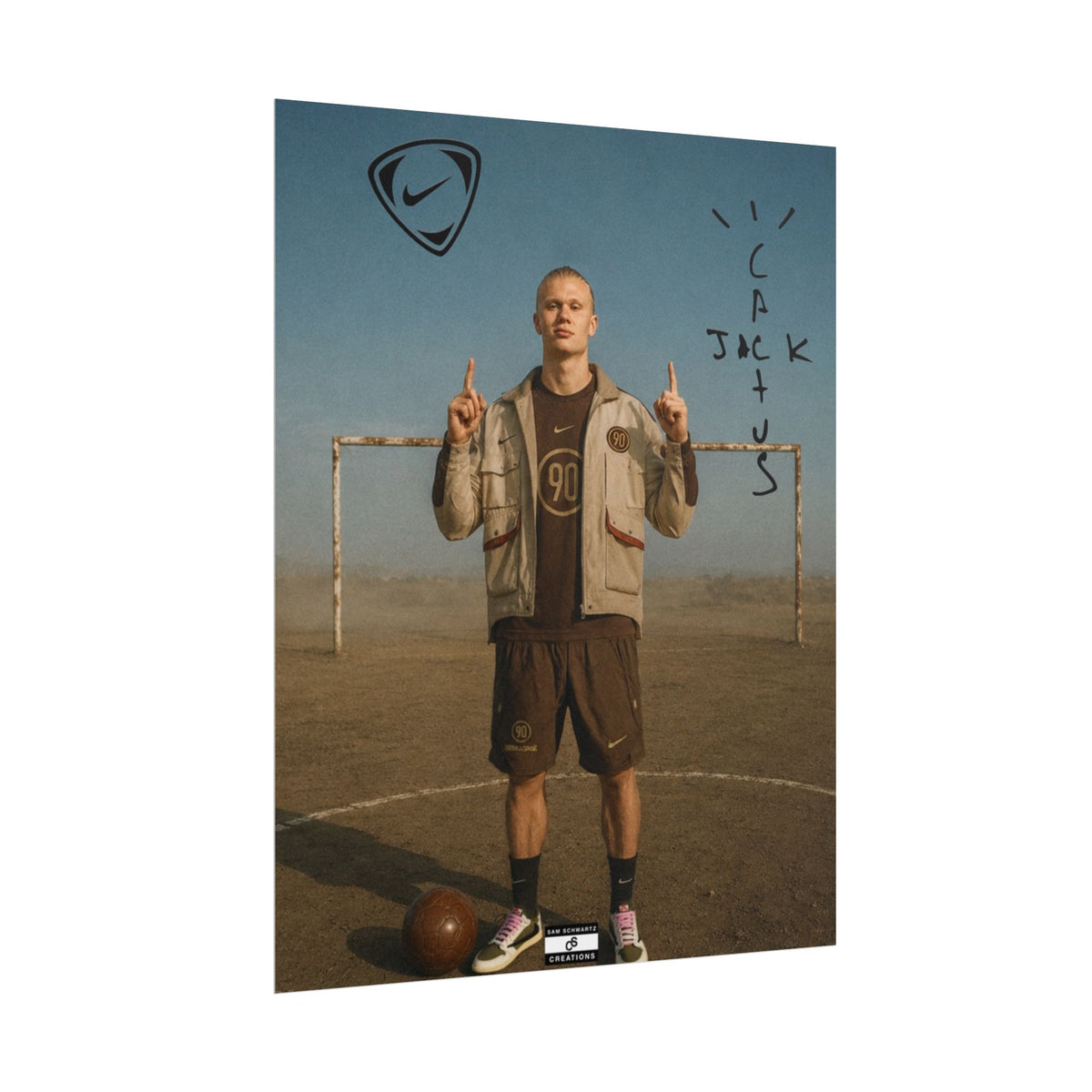 Cactus Jack 90 Poster | Erling Haaland Football Wall Art