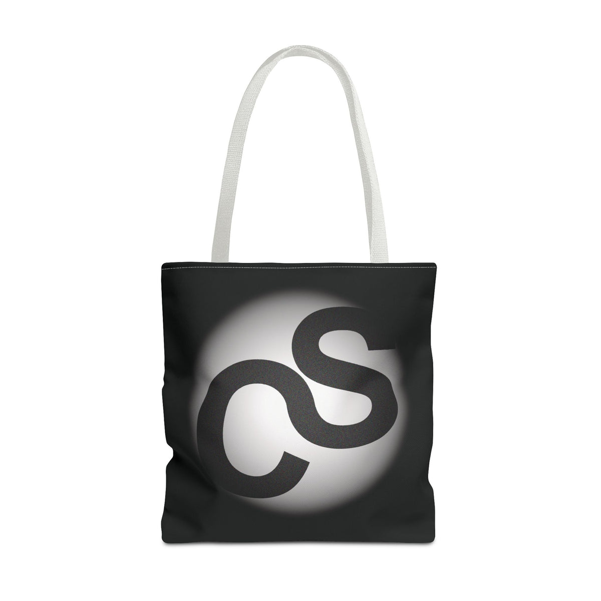 Monochrome Sam Schwartz Creations Logo Tote Bag – Minimalist Black & White Carryall