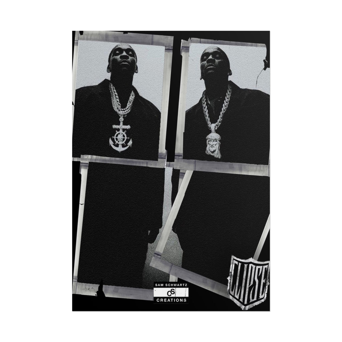 Clipse Chains Poster | Hip-Hop Portrait Wall Art