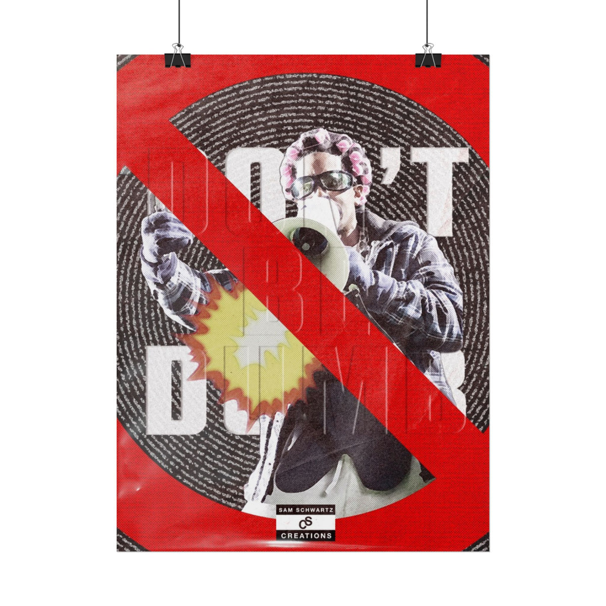 Don't Be Dumb Poster | Megaphone Music Collage Wall Art